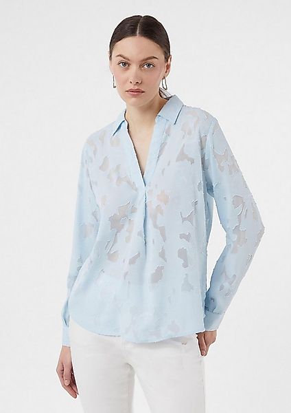 comma Langarmbluse Bluse Semitransparente Jacquard-Bluse im Relaxed Fit günstig online kaufen