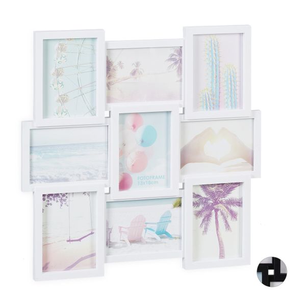 relaxdays Collagerahmen Bilderrahmen Collage 9 Bilder, günstig online kaufen