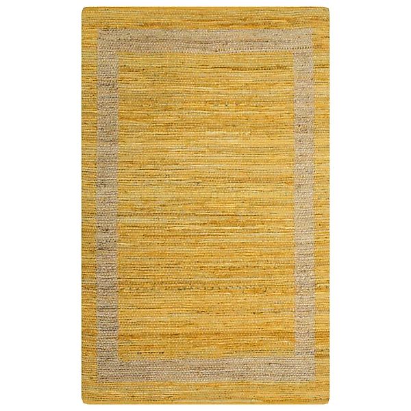Teppich Handgefertigt Jute Gelb 160x230 Cm günstig online kaufen