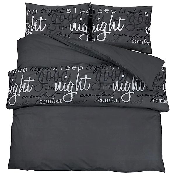 vidaXL Bettwäsche-Set Schwarz 155x220 cm Baumwolle 136530 günstig online kaufen