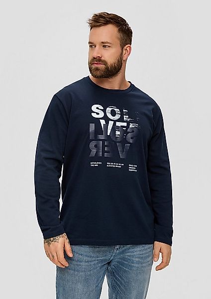 s.Oliver Langarmshirt T-Shirt Longsleeve mit gummiertem Label-Print günstig online kaufen
