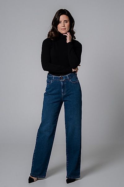 Feuervogl Weite Jeans fv-Flor:ence Wide Leg, High Waist, Medium Blue 5-Pock günstig online kaufen