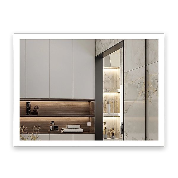 Aica Sanitär Badspiegel 60x50 cm Beschlagfrei Drei Lichtfarbe Dimmbar Memor günstig online kaufen