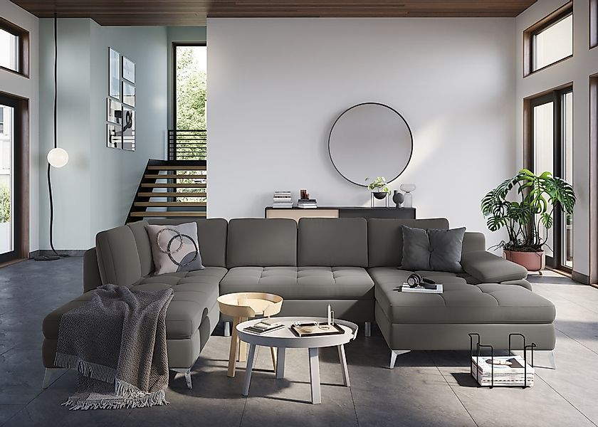 sit&more Wohnlandschaft »Latigo U-Form« mit Recamiere, wahlweise mit Bettfu günstig online kaufen