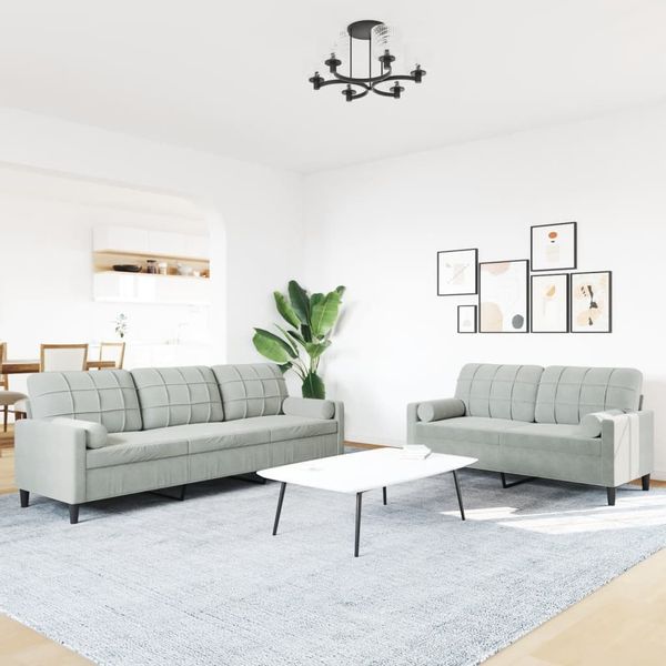 vidaXL Sofa 2-tlg. Sofagarnitur mit Kissen günstig online kaufen