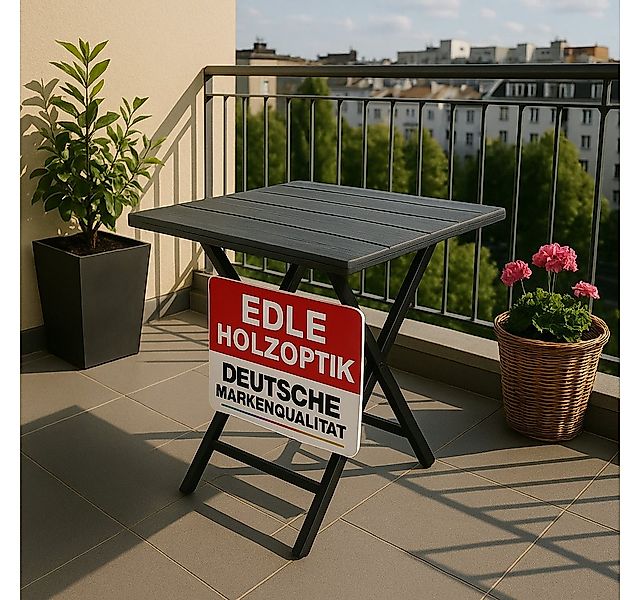 Onbest Klapptisch Balkontisch mit Holzoptik klappbar, 61x74x56cm (B x H x T günstig online kaufen