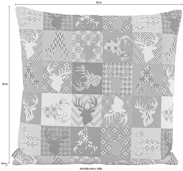 H.O.C.K. Dekokissen »Harry Hirsch Tegan Patch«, mit kleinen Hirschmotiven, günstig online kaufen