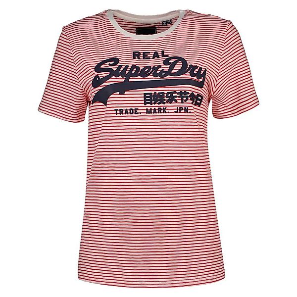 Superdry Vintage Logo Stripe Kurzarm T-shirt M Ecru Slub Stripe günstig online kaufen