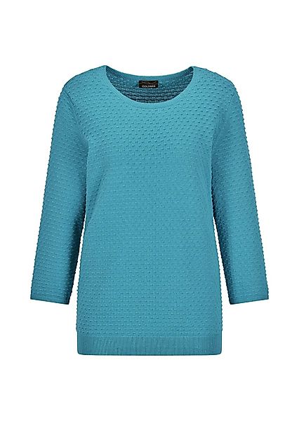 GOLDNER Rundhalspullover "Halbarm Baumwollpullover mit Struktur" Rundhalsau günstig online kaufen