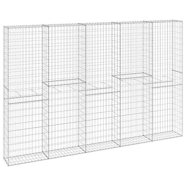 vidaXL Gabionenwand mit Abdeckung Verzinkter Stahl 300x30x200 cm 147823 günstig online kaufen