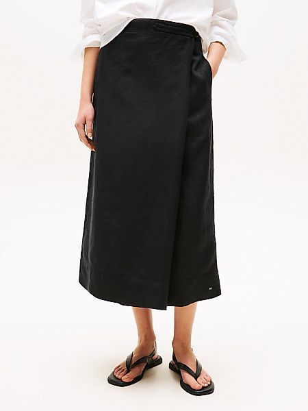 Tommy Hilfiger Wickelrock "ESS LINEN KNEE WRAP SKIRT" günstig online kaufen
