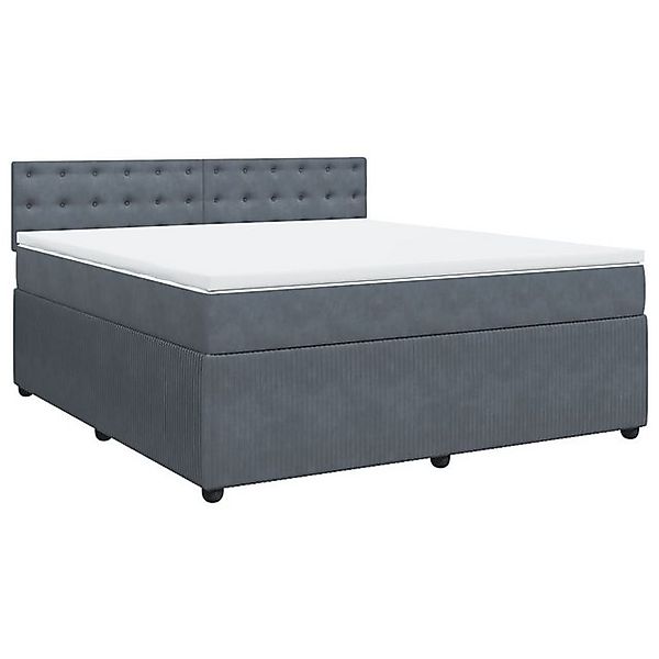 vidaXL Boxspringbett Boxspringbett mit Matratze Dunkelgrau 180x200 cm Samt günstig online kaufen