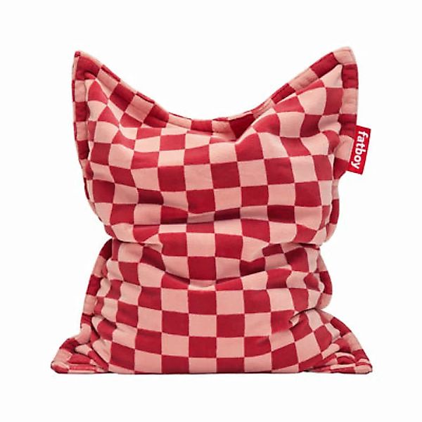 Sitzkissen Original Slim Teddy Chess textil rot / Flauschiger Stoff 155 x 1 günstig online kaufen