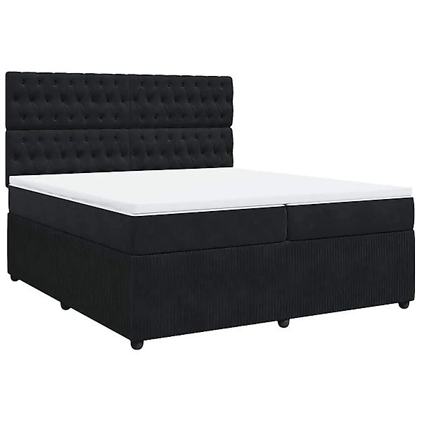 vidaXL Boxspringbett mit Matratze Schwarz 200x200 cm Samt 3292438 günstig online kaufen
