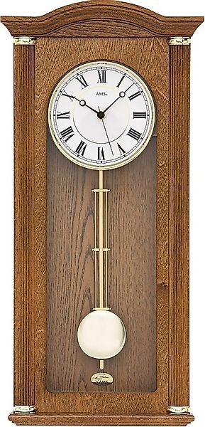 AMS Funk-Pendelwanduhr F5014/4 (Quarzuhr,Holz-/Glasgehäuse,mit Alarm,Eiche, günstig online kaufen