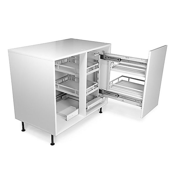 Prima-Online Eckschrank Eckschrankbeschlag 80/90/100cm Schwenkauszug Weiß günstig online kaufen