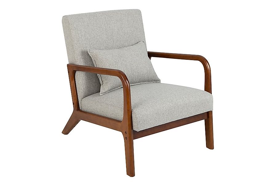 COSTWAY Relaxsessel, gepolstert, mit Armlehnen & Kissen, Holz, 65x79x77cm günstig online kaufen