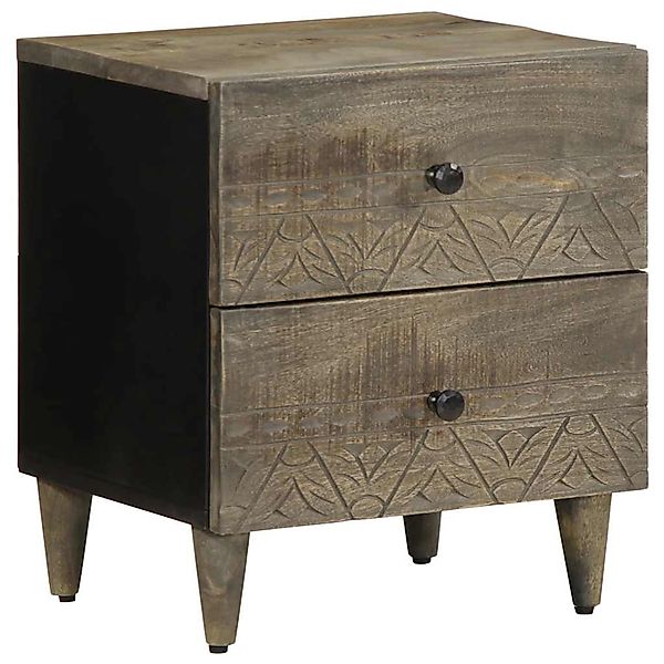 vidaXL Nachttisch Hellgrau 40x33x46 cm Massivholz Mango 4017790 günstig online kaufen