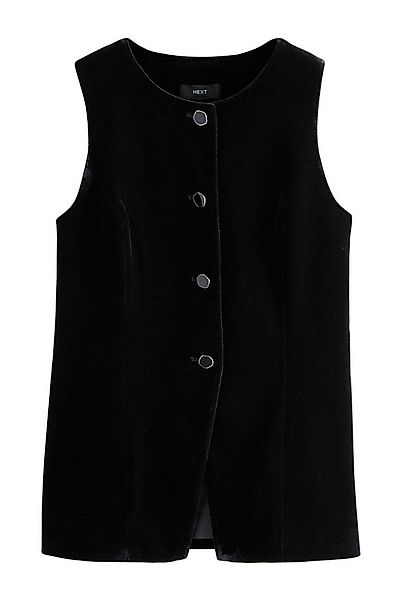 Next Anzugweste Samtweste mit Knopfleiste und Rundhalsausschnitt (1-tlg) günstig online kaufen