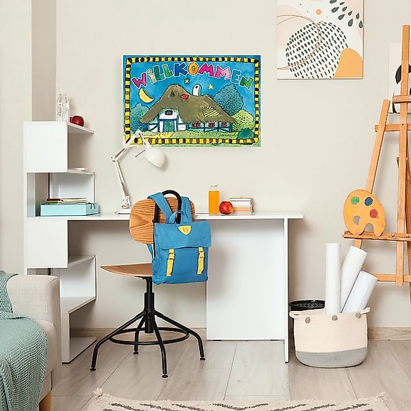 LuckyLinde Leinwandbild "Der kleine Tiger und der kleine Bär - Willkommen" günstig online kaufen