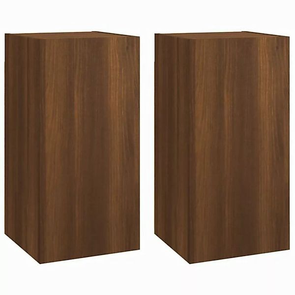 furnicato TV-Schrank TV-Schränke 2 Stk. Braun Eichen-Optik 30,5x30x60 cm (1 günstig online kaufen