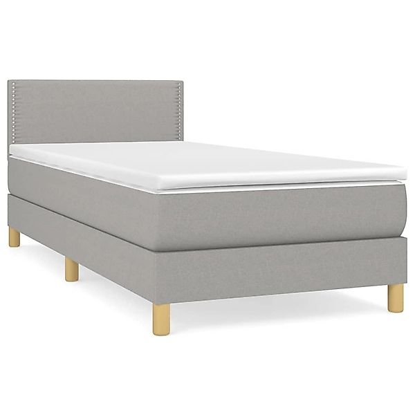 Vidaxl Boxspringbett Mit Matratze Hellgrau 80x200 Cm Stoff günstig online kaufen