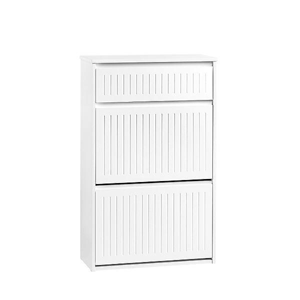 SoBuy Schuhschrank mit 2 Klappen und 1 Schublade Schuhkommode 61x100x26cm W günstig online kaufen