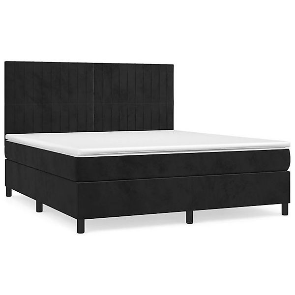 vidaXL Boxspringbett, Boxbett mit Matratze Schwarz 180x200 cm Samt günstig online kaufen