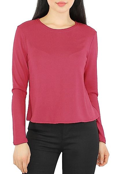 dy_mode Langarmshirt Damen Rundhals Shirt – Stilvolles Langarmshirt in Basi günstig online kaufen
