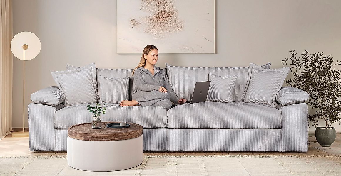 Home affaire Big-Sofa »Soft&Cosy XXL - Breite 303 cm«, Mega-Sofa, Cord oder günstig online kaufen