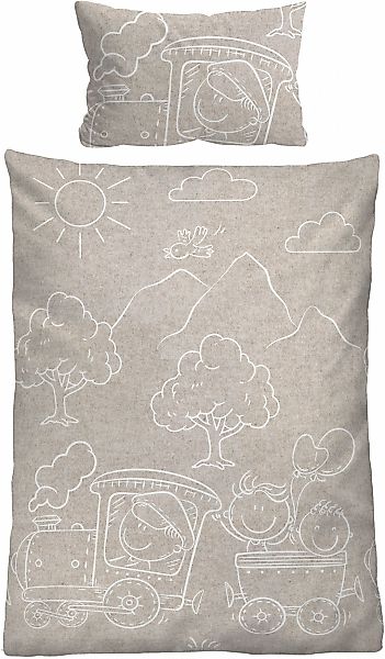 Biberna Kinderbettwäsche "0840521" 2 Stk. kuschelig warm, samtweich, Melang günstig online kaufen