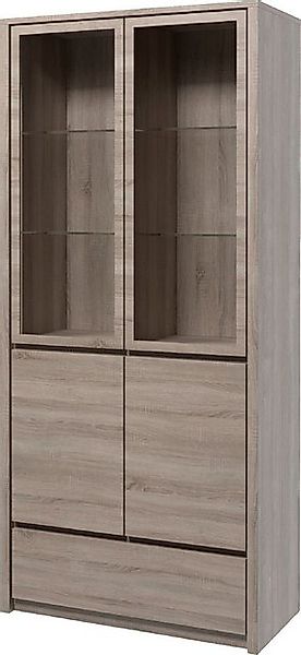 Xlmoebel Vitrine Holzvitrine für das Ess- und Wohnzimmer, Kommode mit Glast günstig online kaufen