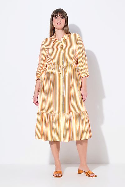 Ulla Popken Hemdblusenkleid Hemdblusenkleid Streifen Hemdkragen günstig online kaufen