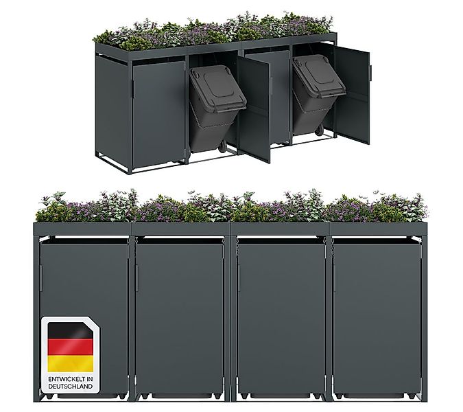 STEELSØN Mülltonnenbox Thoria mit Pflanzendach (Anthrazit, verfügbar mit 1, günstig online kaufen