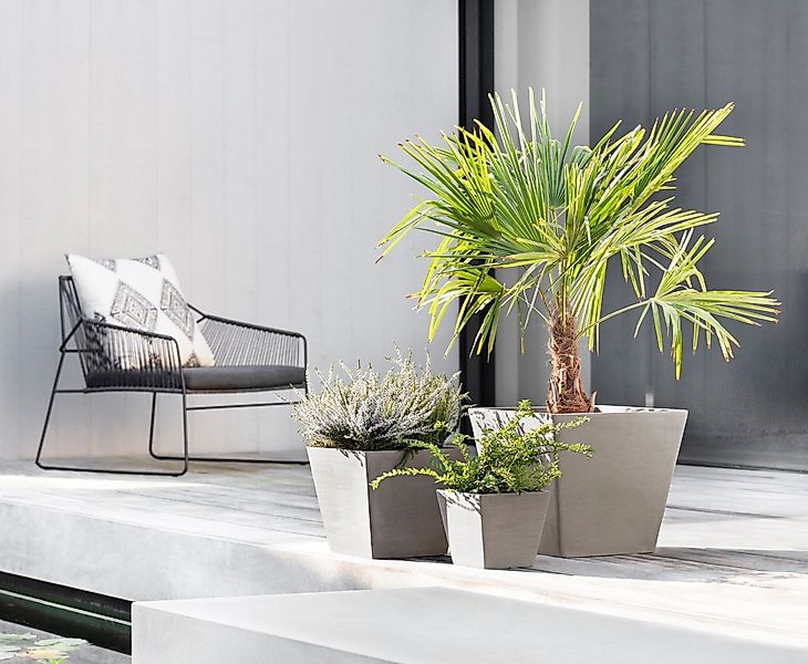 ECOPOTS Blumentopf ROTTERDAM Taupe, BxTxH: 20x20x17,5 cm günstig online kaufen