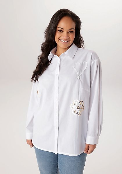 Aniston PLUS Hemdbluse mit edlen Applikationen - NEUE KOLLEKTION günstig online kaufen