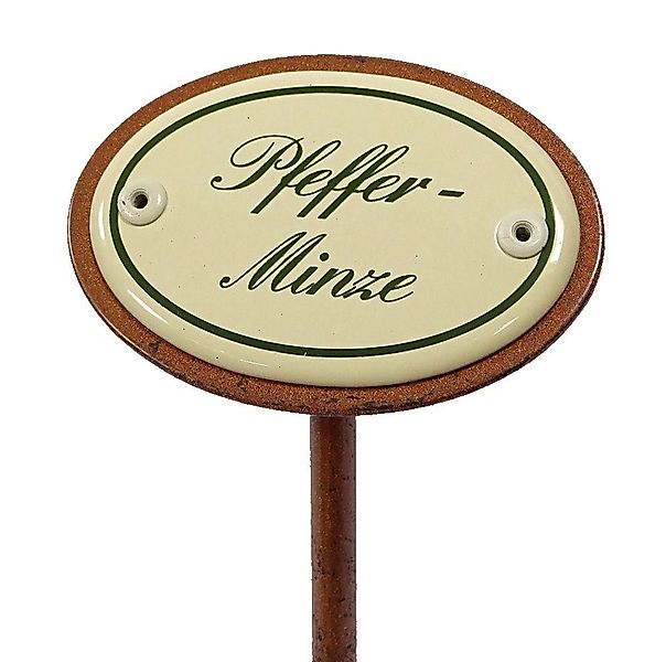 Linoows Gartenstecker Kräuterschild Pfefferminze, Garten Kräuterstecker günstig online kaufen