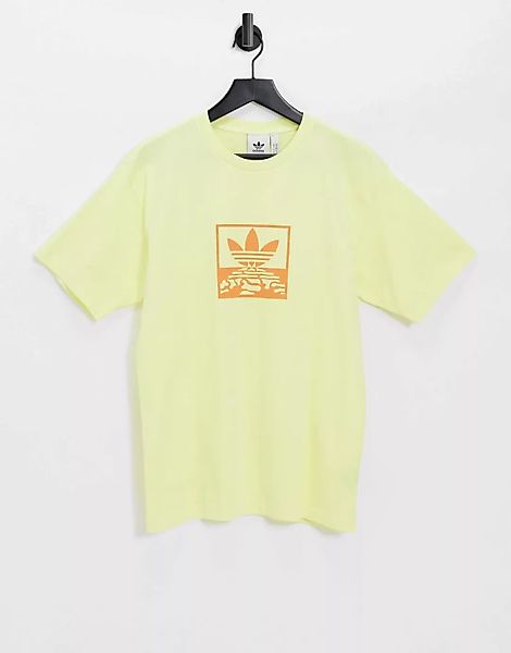 adidas Originals – SPRT – Überfärbtes T-Shirt in Gelb günstig online kaufen