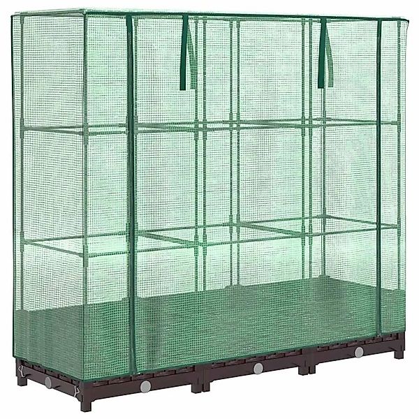 vidaXL Hochbeet mit Gewächshaus-Aufsatz Rattan-Optik 120x40x123 cm 4015797 günstig online kaufen