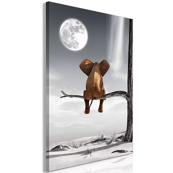Wandbild - Elephant and Moon (1 Part) Vertical günstig online kaufen