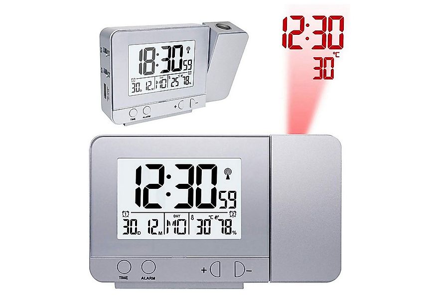 REDOM Projektionswecker Digitalwecker Doppelalarm mit Snooze 180° drehbare günstig online kaufen