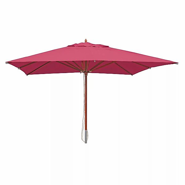 MCW Gastronomie Holz-Sonnenschirm C57 Eckig 4x4m Bordeaux günstig online kaufen