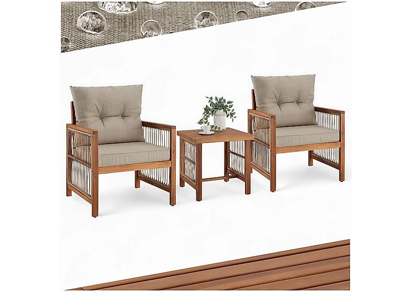 tectake Essgruppe Lounge-Set Eivissa, belastbar und wetterfest mit XXL-Pols günstig online kaufen