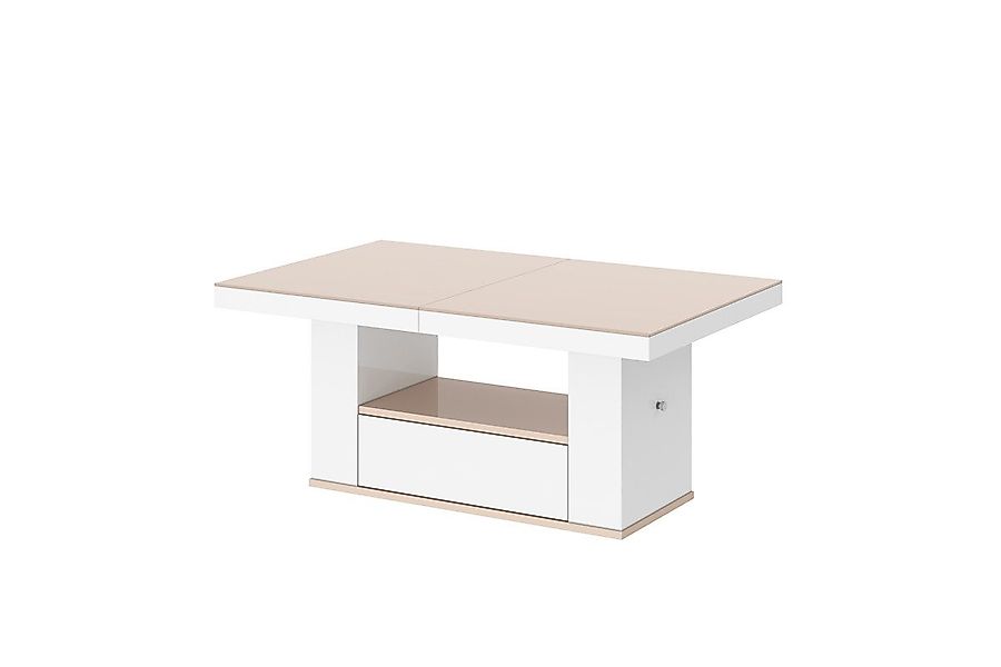 designimpex Couchtisch HM-111 Cappuccino Weiß Hochglanz günstig online kaufen
