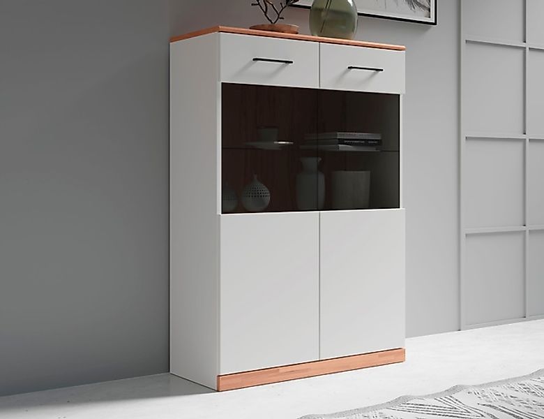 Home affaire Stauraumvitrine »Ribe,125cm hoch, 87cm breit,4 breite Fächer«, günstig online kaufen