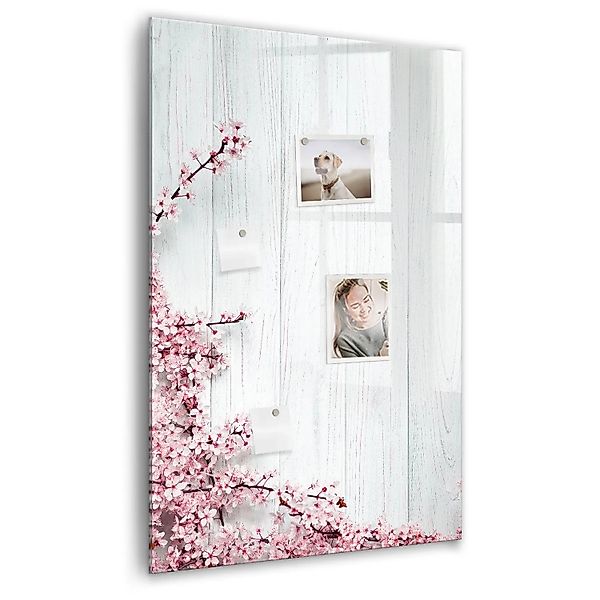Tulup Magnettafel Beschreibbar Blumen Auf Holz 60x90 cm Magnettafel Küche G günstig online kaufen