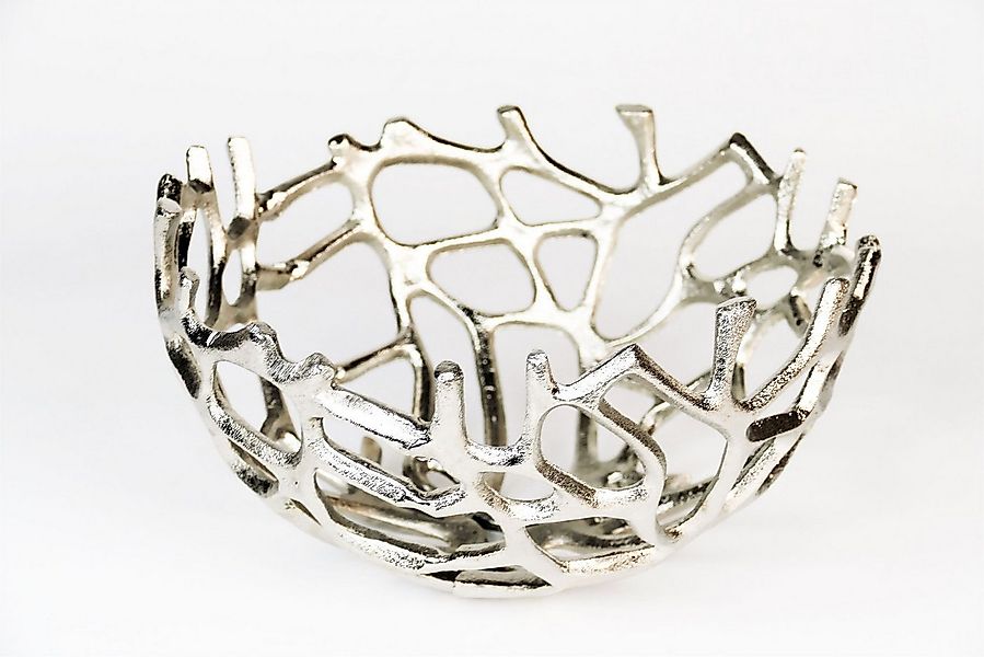 ARTRA Dekoschale Aluminium Schale "Klara" Silber rund Dekoschale Korallen T günstig online kaufen