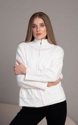 Passioni Strickjacke mit Reißverschluss, Stehkragen und günstig online kaufen