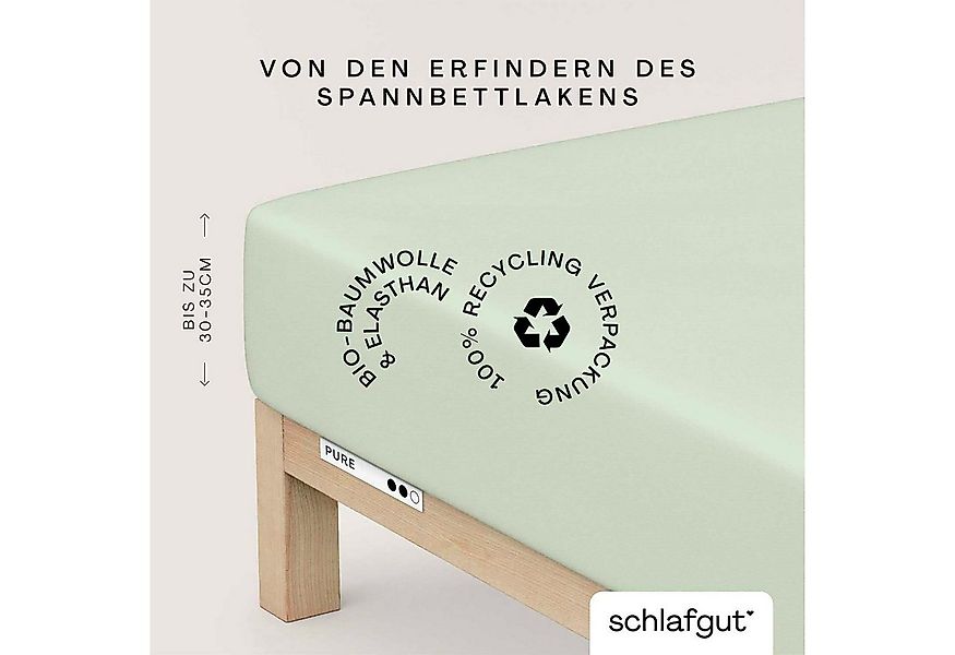 Schlafgut Spannbettlaken PURE Bio-Baumwolle mit Elasthan, 170 g/m², Bettlak günstig online kaufen