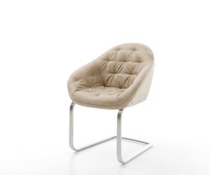 DELIFE Polsterstuhl Gaio-Flex, Freischwinger flach Edelstahl günstig online kaufen